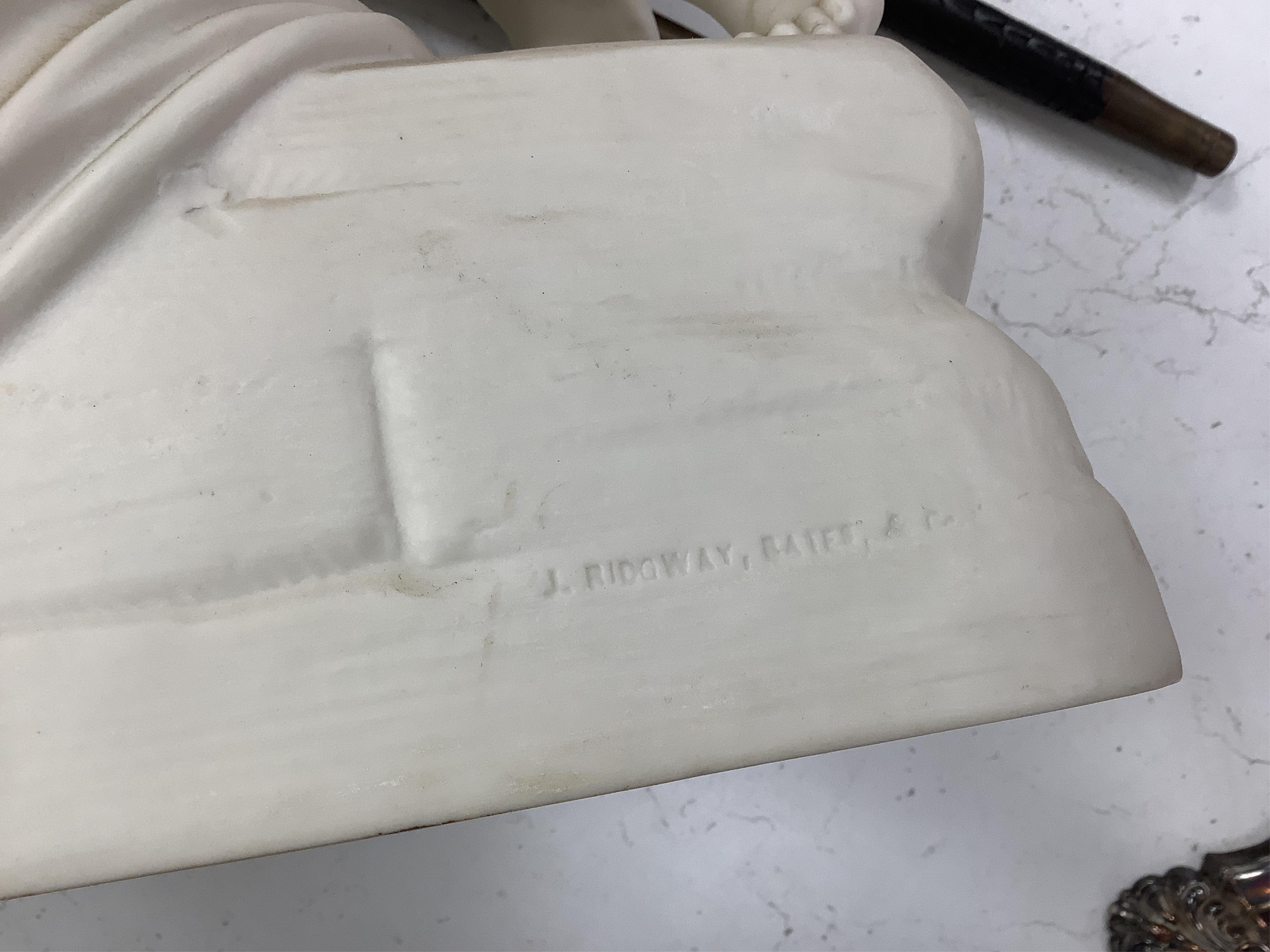 A Victorian Art Union of London parian group of Venus and Cupid, 1858, 50cm high